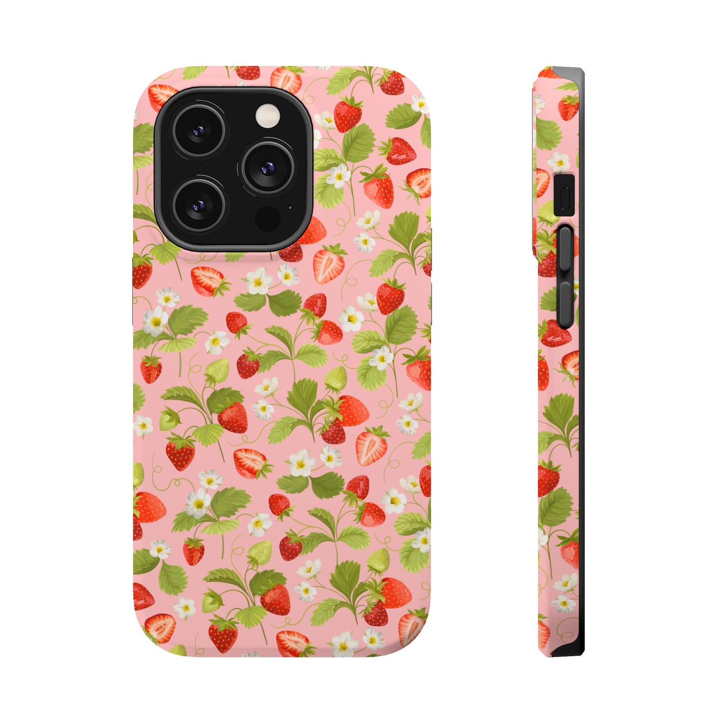 Strawberry Pattern Magnetic Phone Case, Fruit Lover’s Accessory, Cute Gift, Summer Vibe, Phone Protection