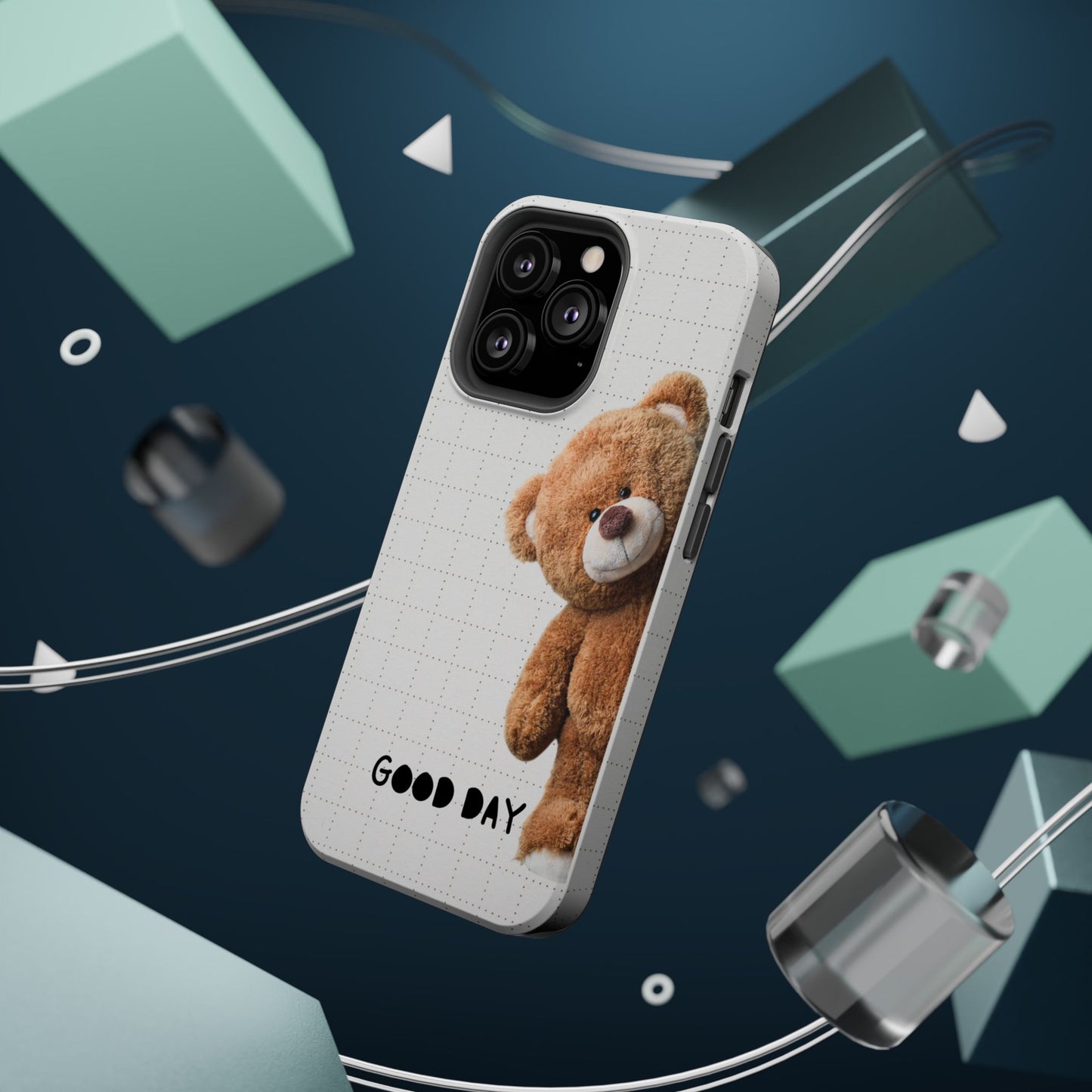 Good Day Teddy Bear MAGNETIC Phone Cases, Cute, Gift for Friends, Teddy Bear Lover's Case