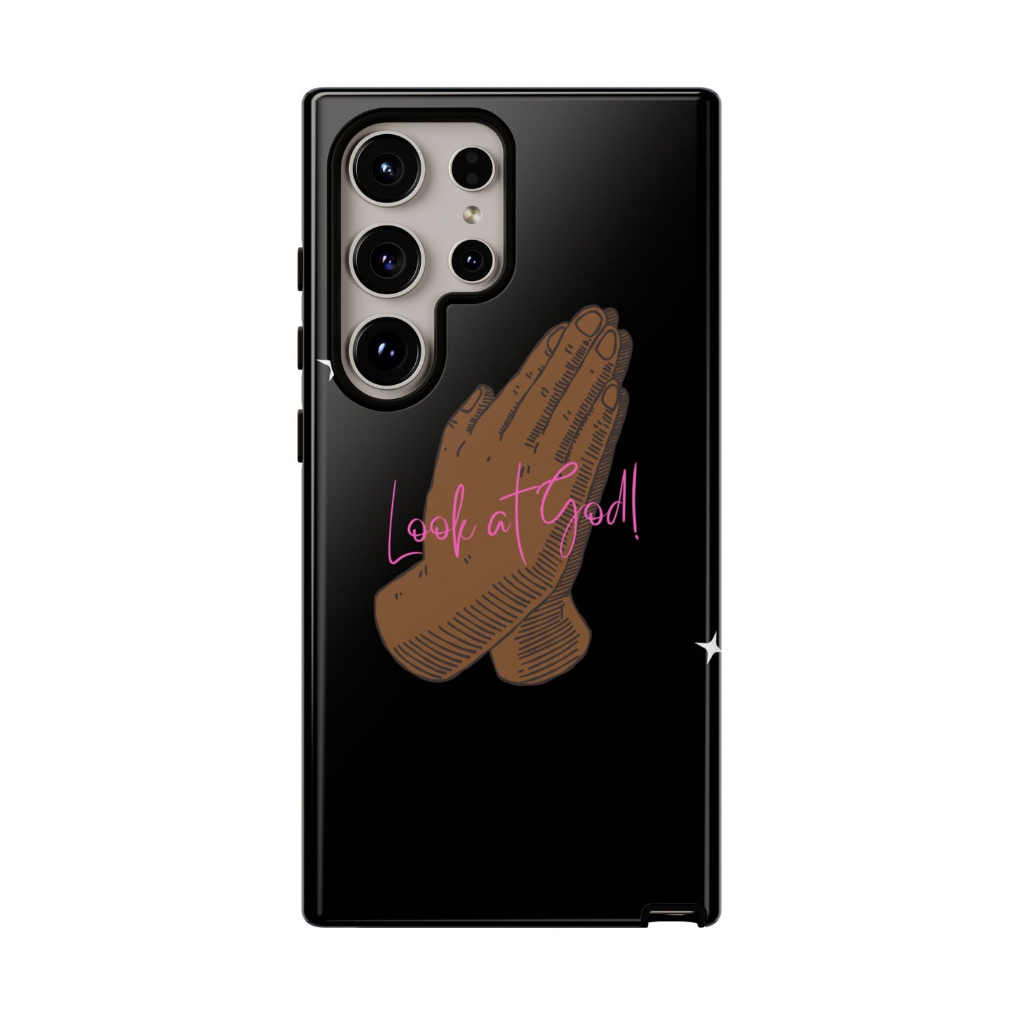 Phone Cases - 'Look at God' Praying Hands Religious Design Tough Case for Samsung