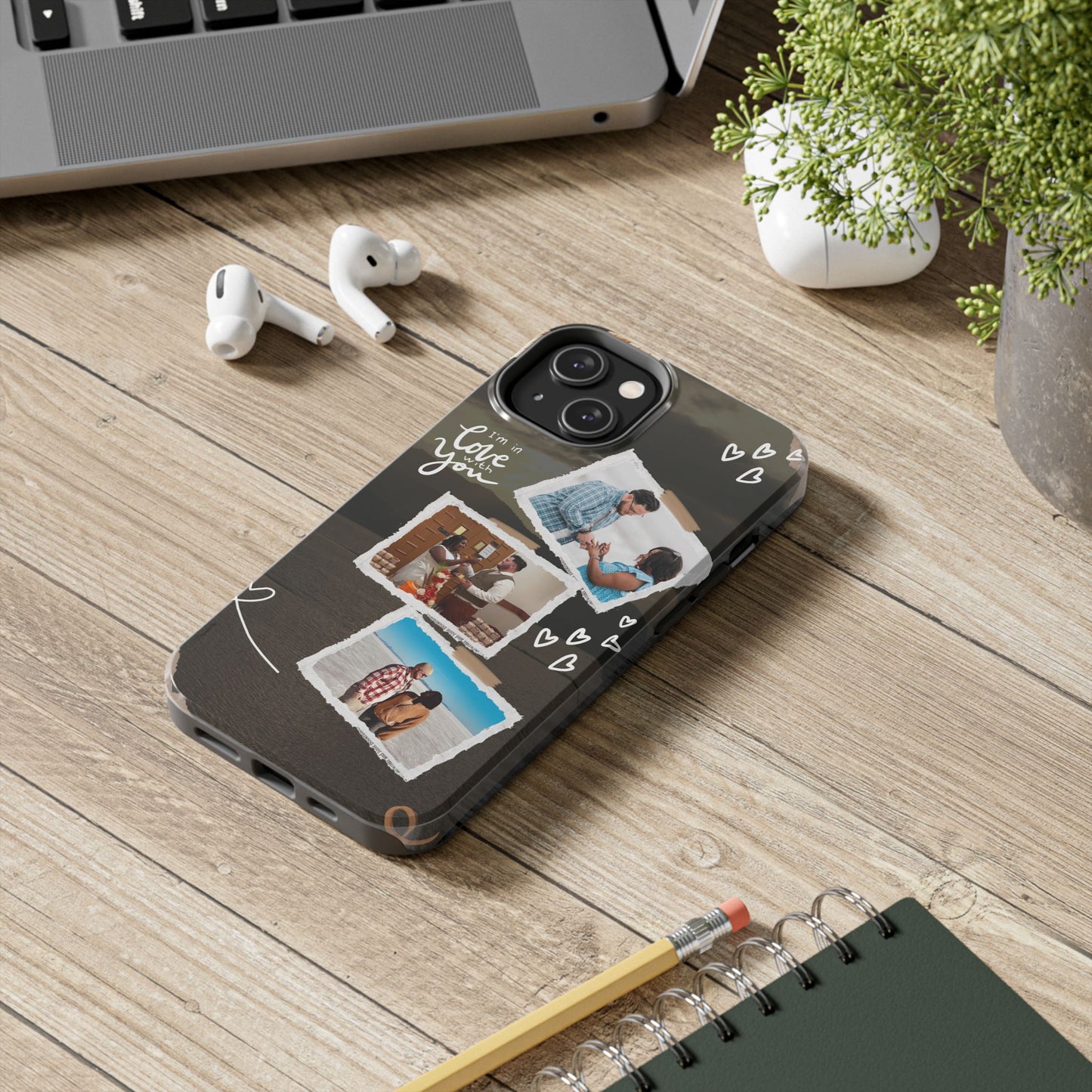 Personalized I'm in love with you Custom 3 Photo Tough Phone Case for Iphone