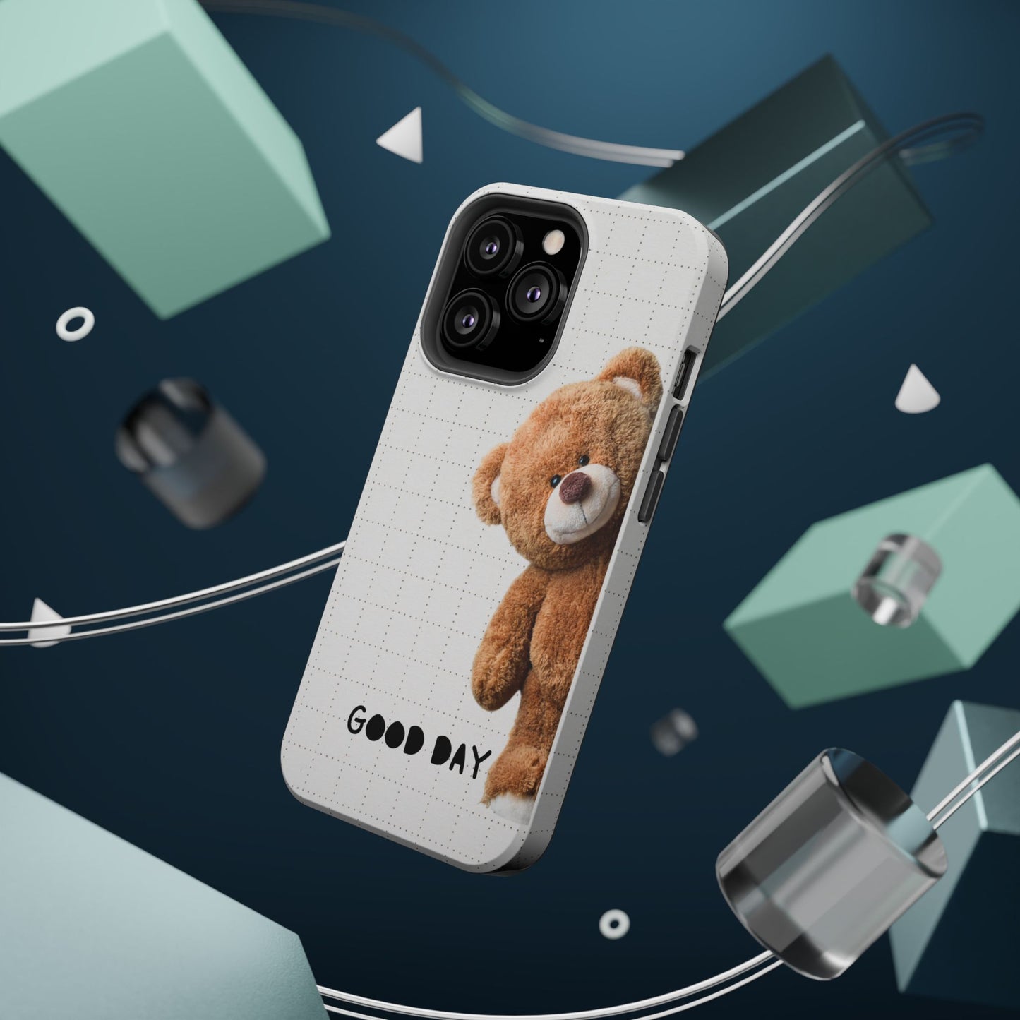 Good Day Teddy Bear MAGNETIC Phone Cases, Cute, Gift for Friends, Teddy Bear Lover's Case