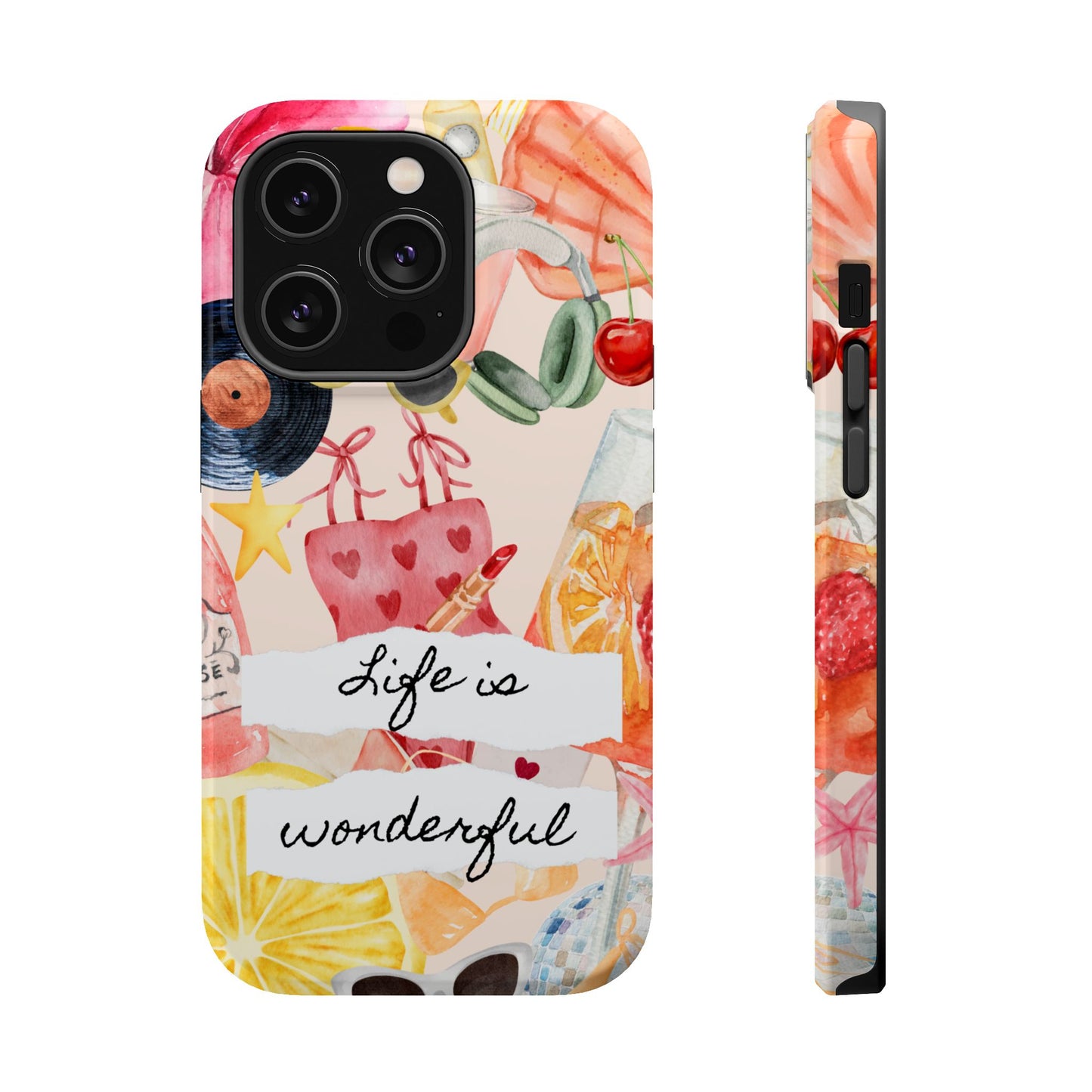 Life is Wonderful, Stylish Phone Cover, Cute Phone Accessory, Gift for Her, Summer Vibe Phone Case