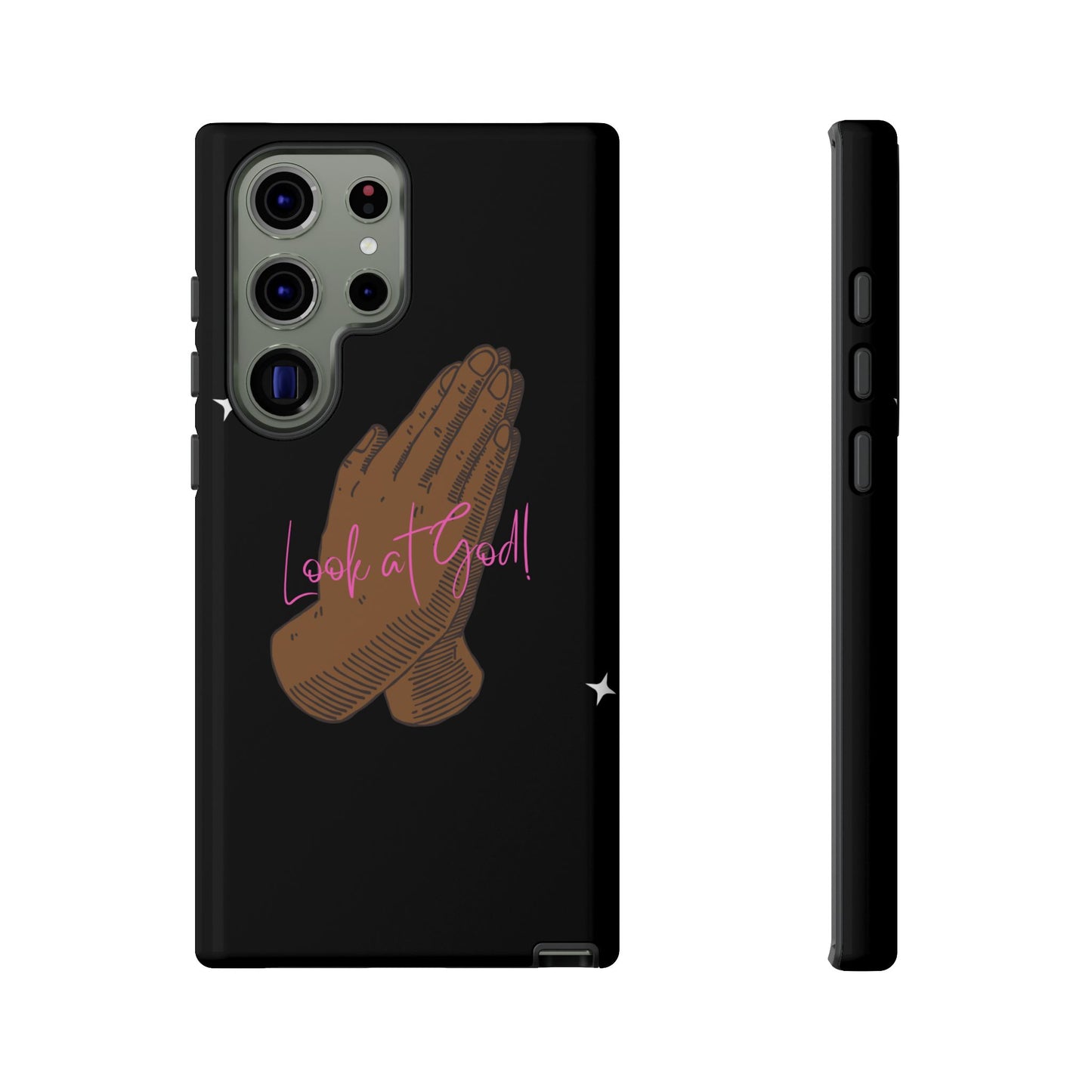 Phone Cases - 'Look at God' Praying Hands Religious Design Tough Case for Samsung