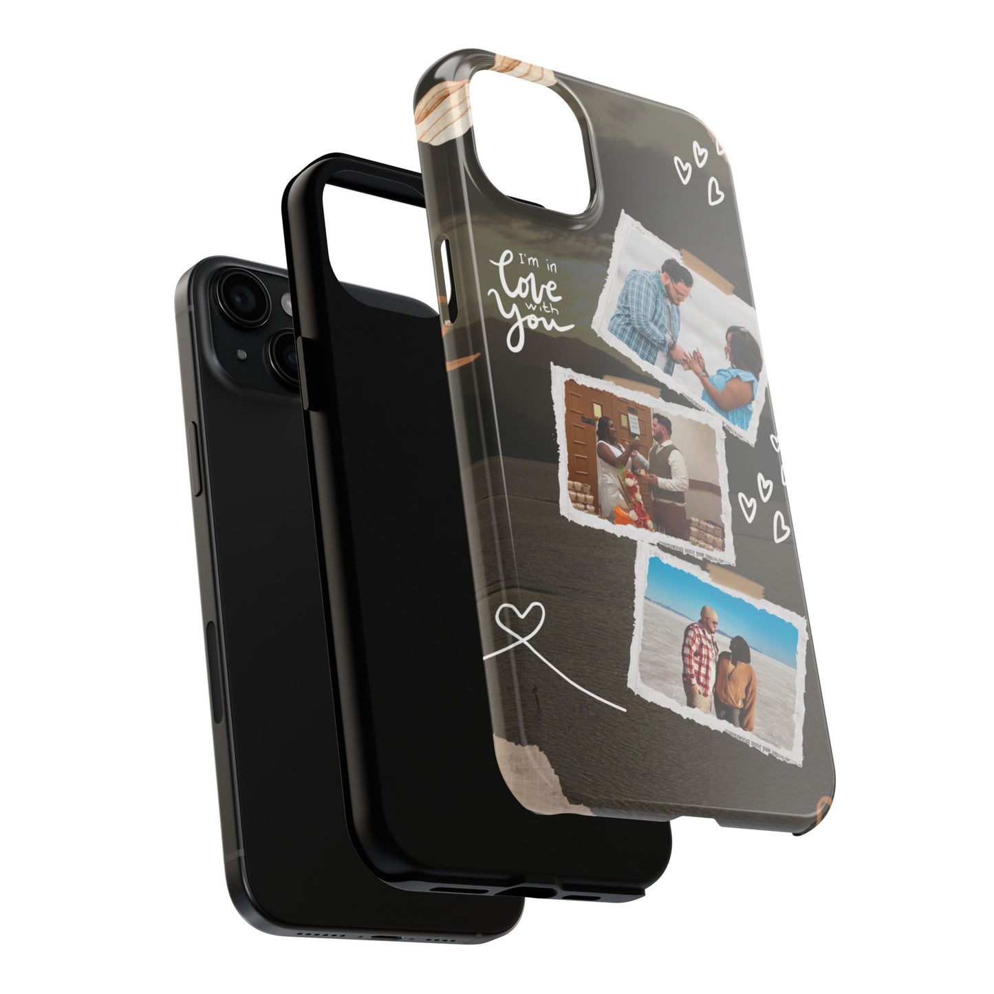 Personalized I'm in love with you Custom 3 Photo Tough Phone Case for Iphone