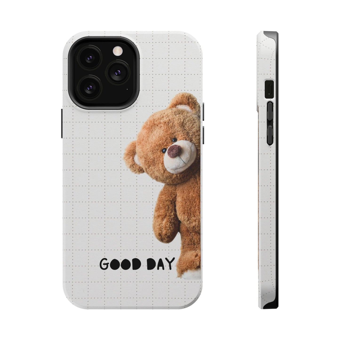 Good Day Teddy Bear MAGNETIC Phone Cases, Cute, Gift for Friends, Teddy Bear Lover's Case