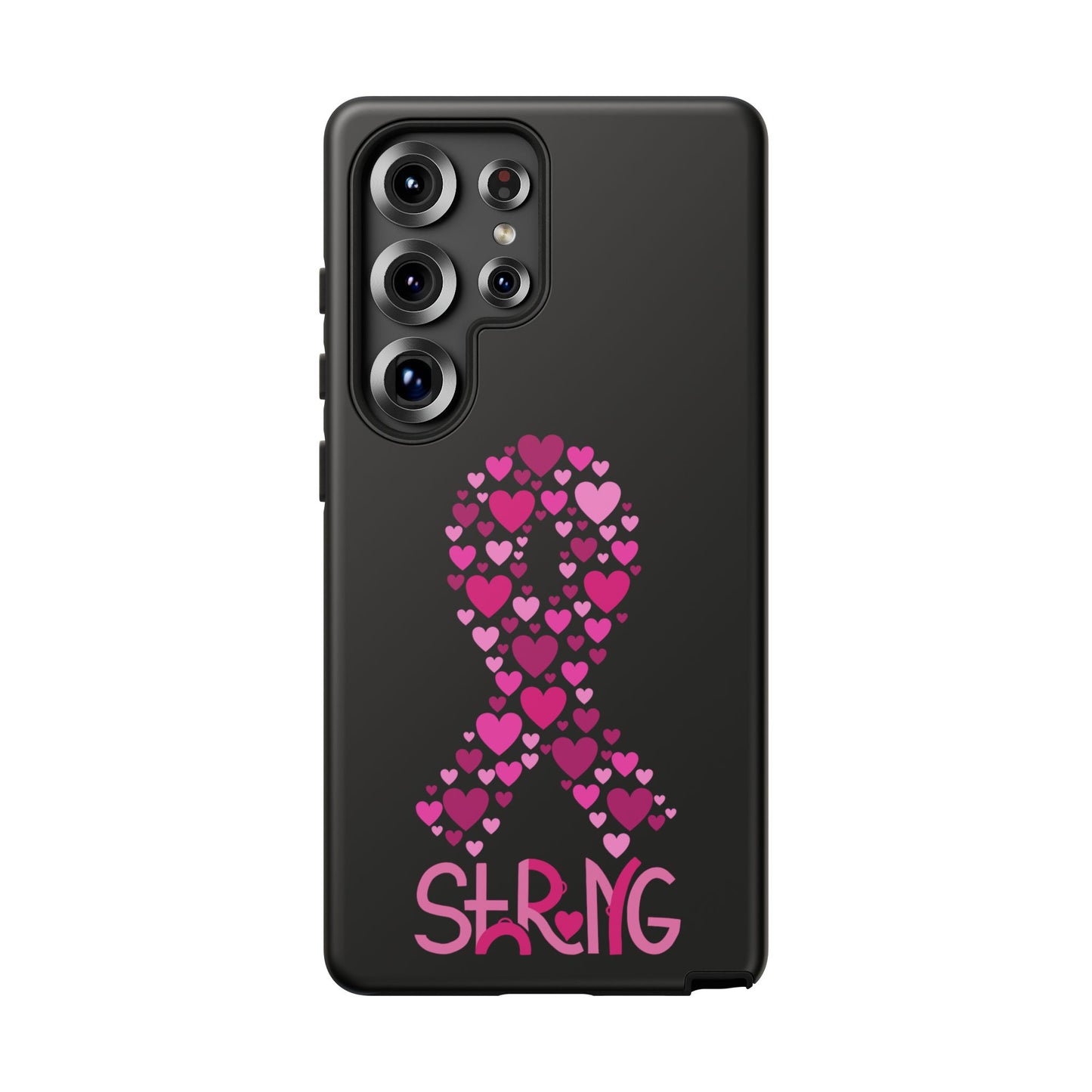 Pink Ribbon Phone Case - Strong Heart Design, Cancer Awareness, Gift for Supporters for Samsung