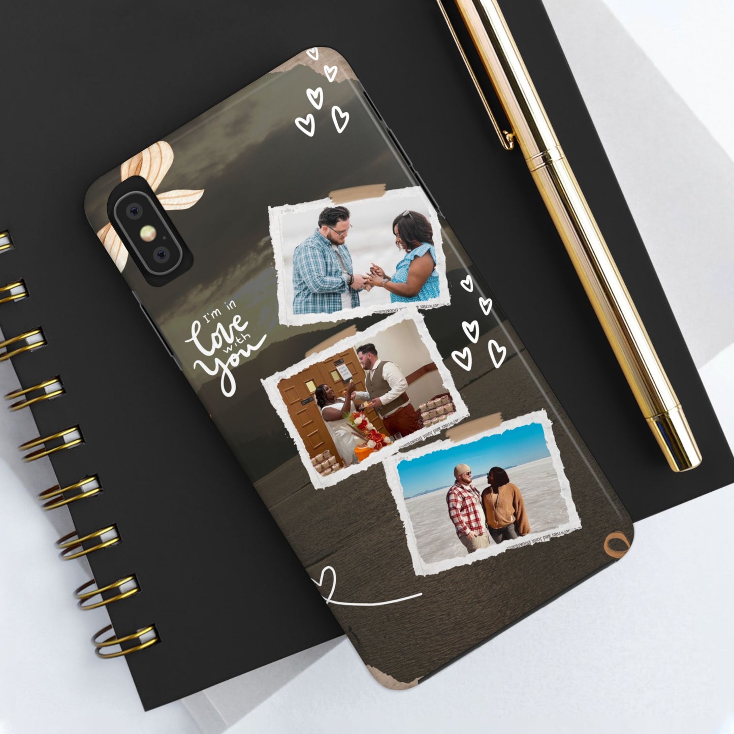 Personalized I'm in love with you Custom 3 Photo Tough Phone Case for Iphone