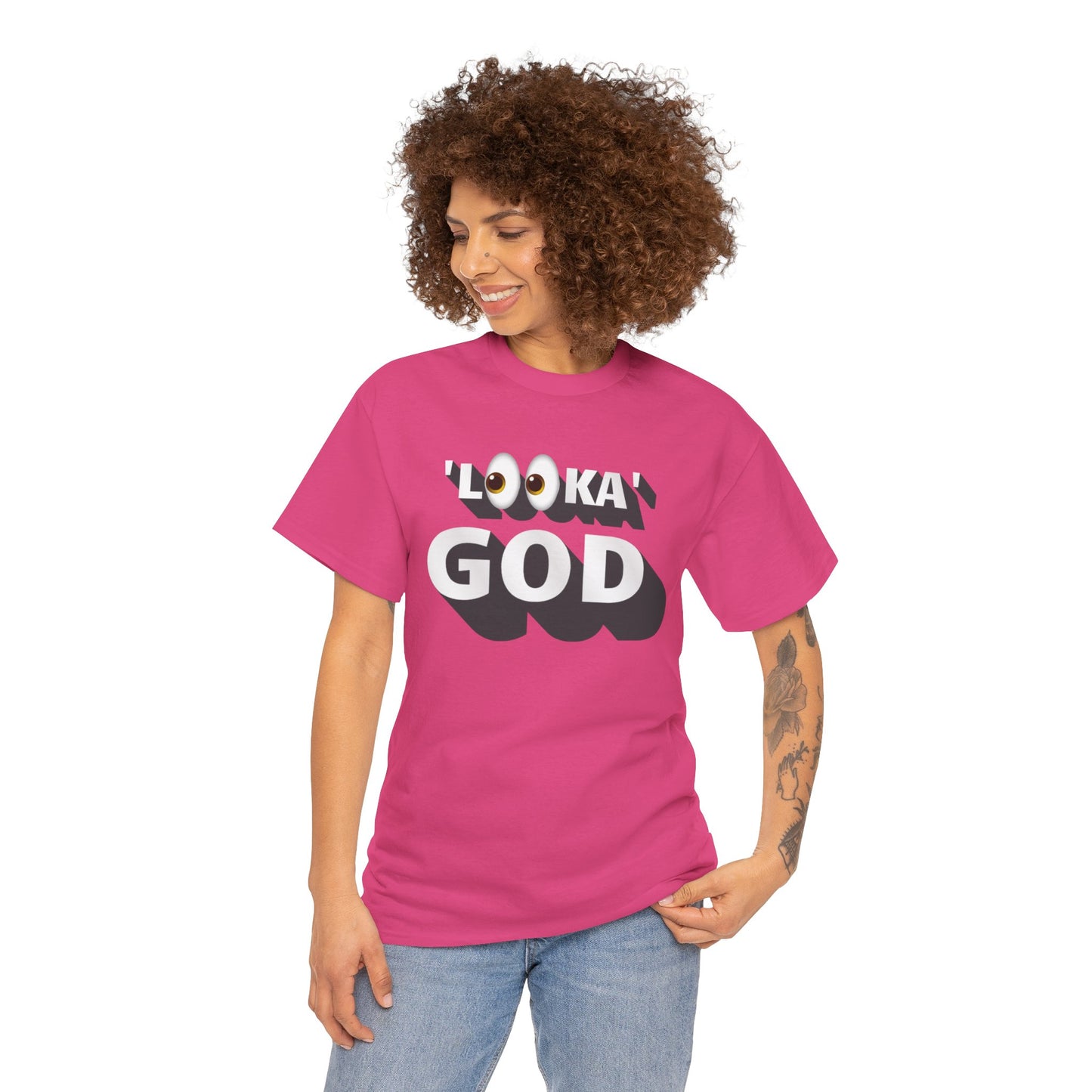 "Looka God" Unisex Cotton Tee - Stylish Faith Statement