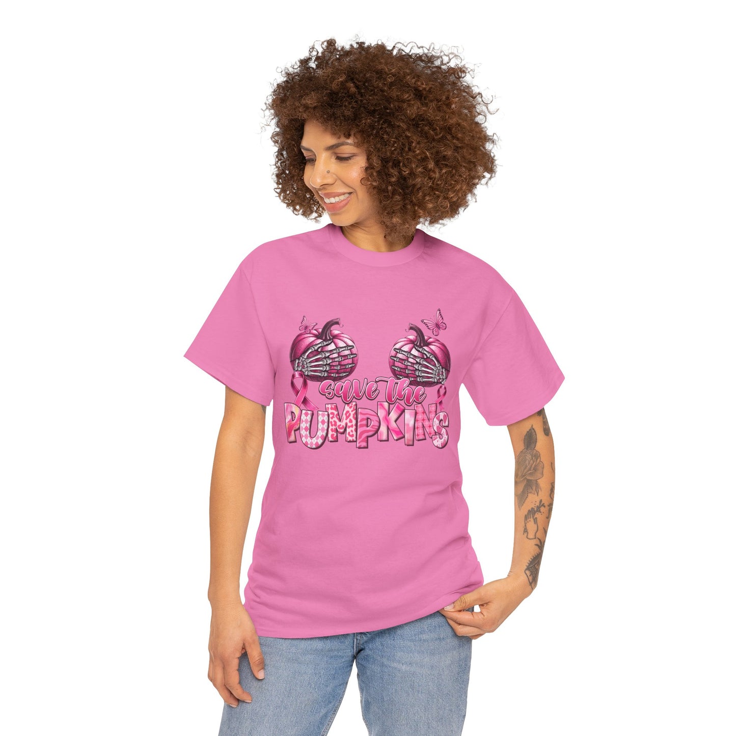 Save the Pumpkins Unisex Tee | Fall Fashion & Breast Cancer Awareness
