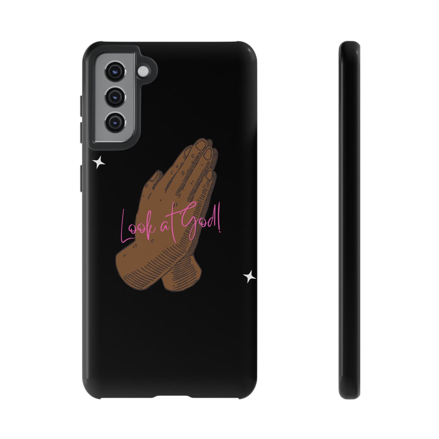 Phone Cases - 'Look at God' Praying Hands Religious Design Tough Case for Samsung