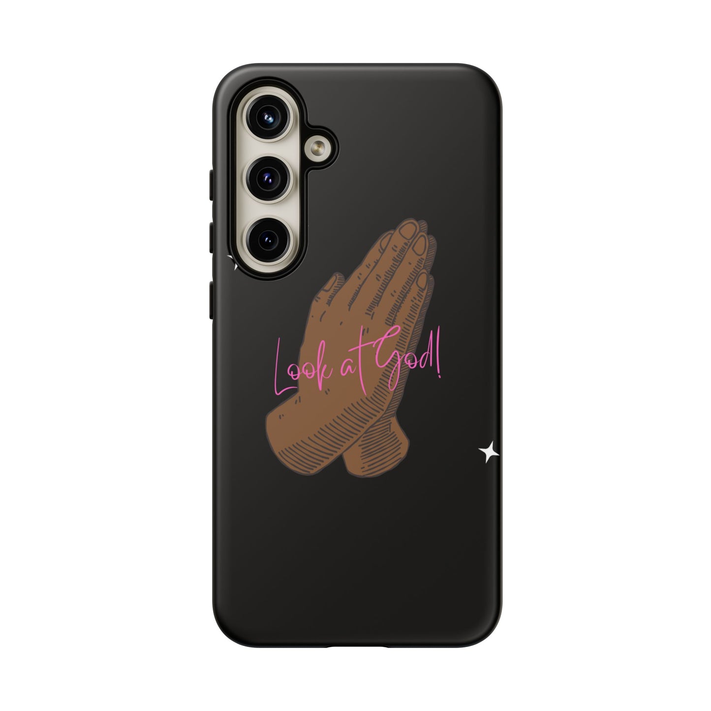 Phone Cases - 'Look at God' Praying Hands Religious Design Tough Case for Samsung