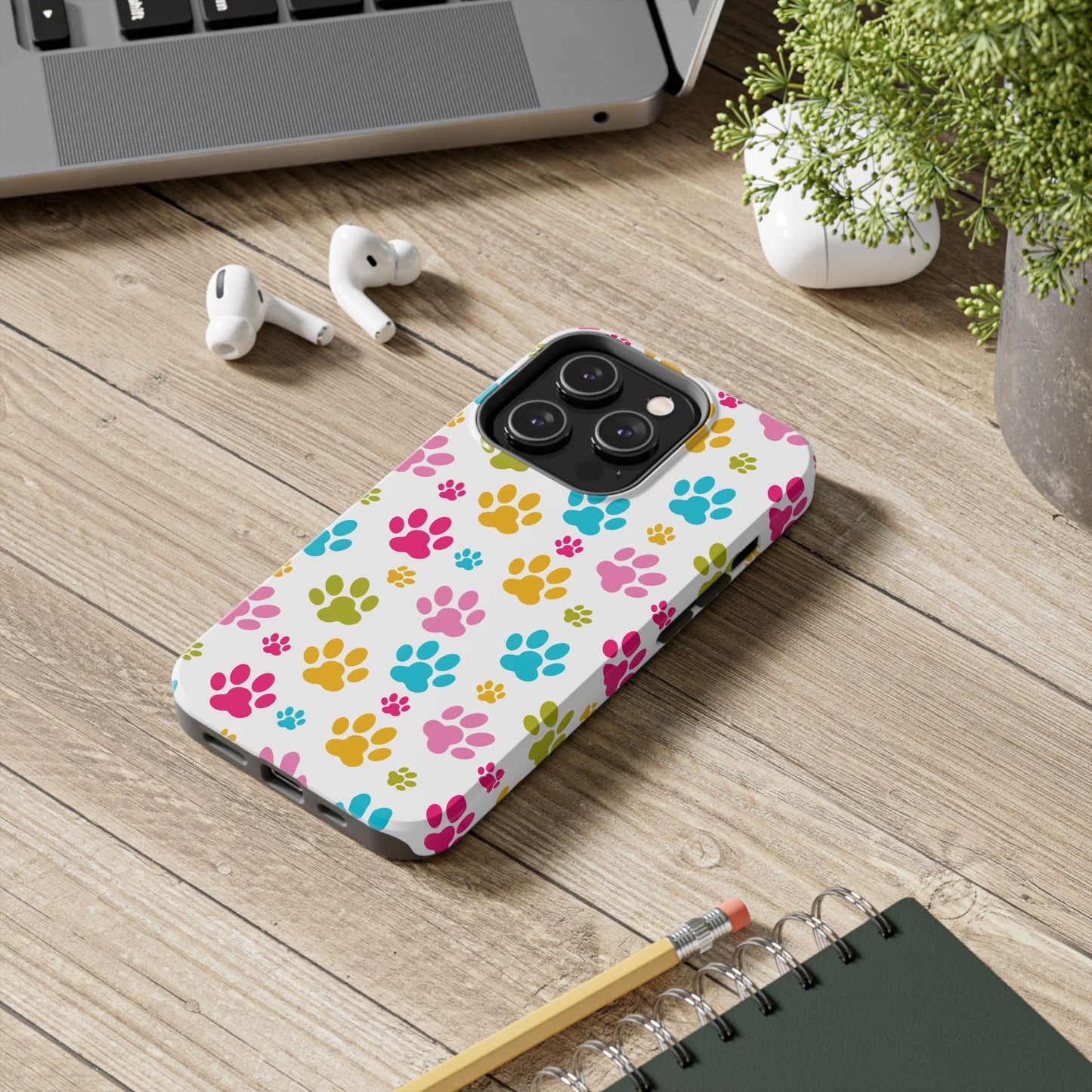 Colorful Pet Paw Print Tough Phone Case for Dog Loves for Iphone