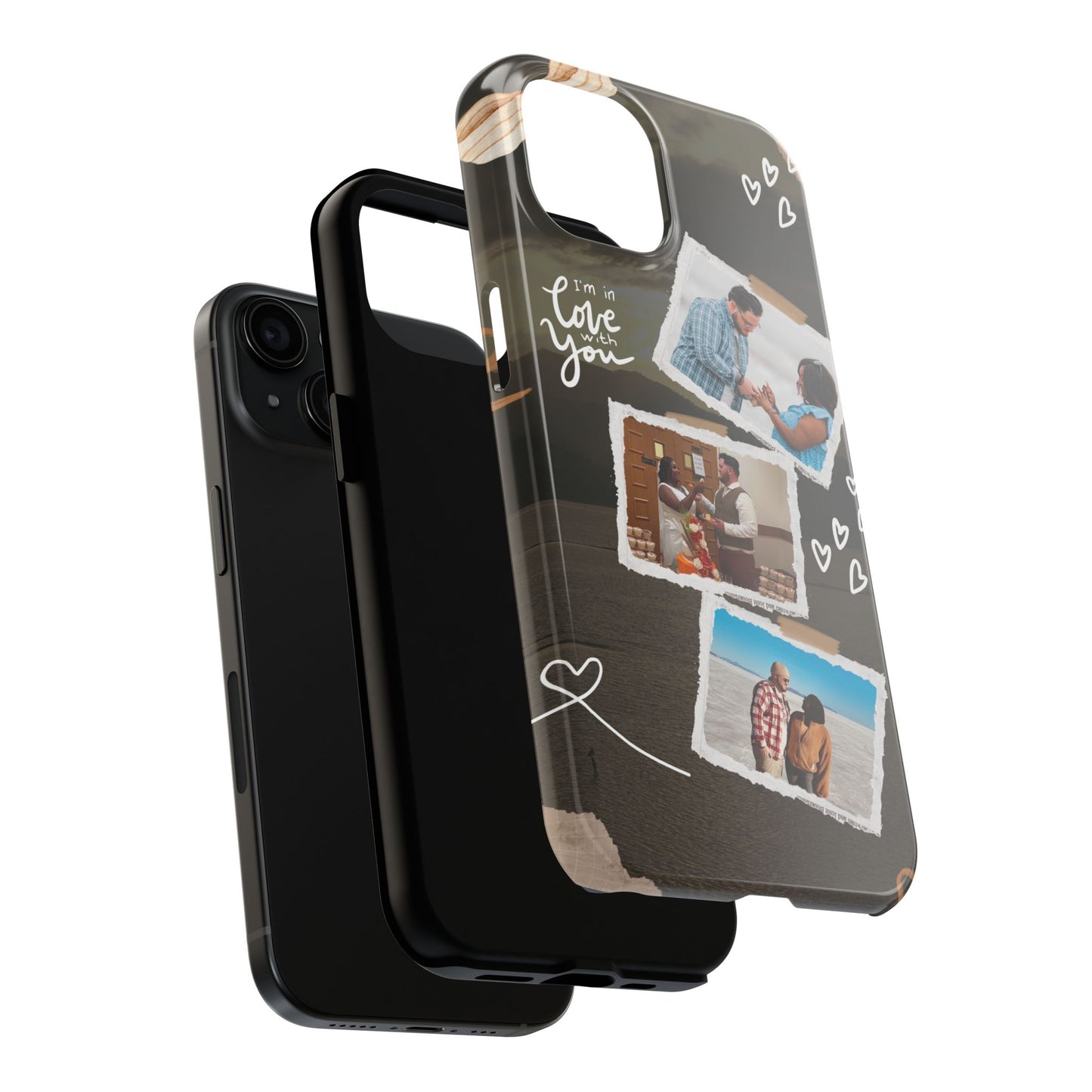 Personalized I'm in love with you Custom 3 Photo Tough Phone Case for Iphone