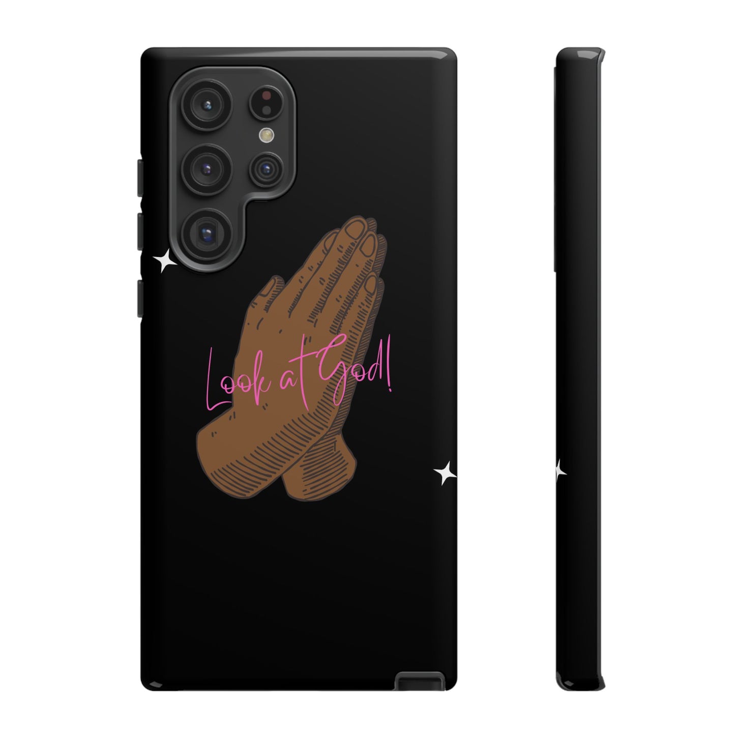 Phone Cases - 'Look at God' Praying Hands Religious Design Tough Case for Samsung