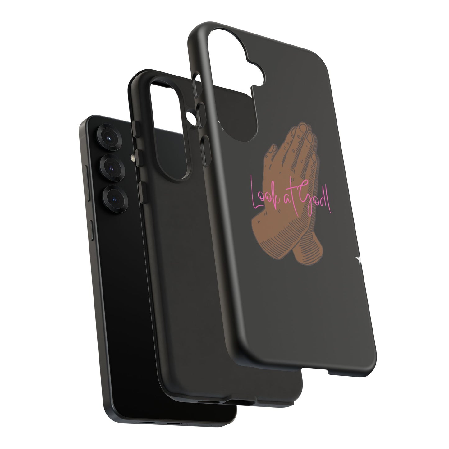 Phone Cases - 'Look at God' Praying Hands Religious Design Tough Case for Samsung