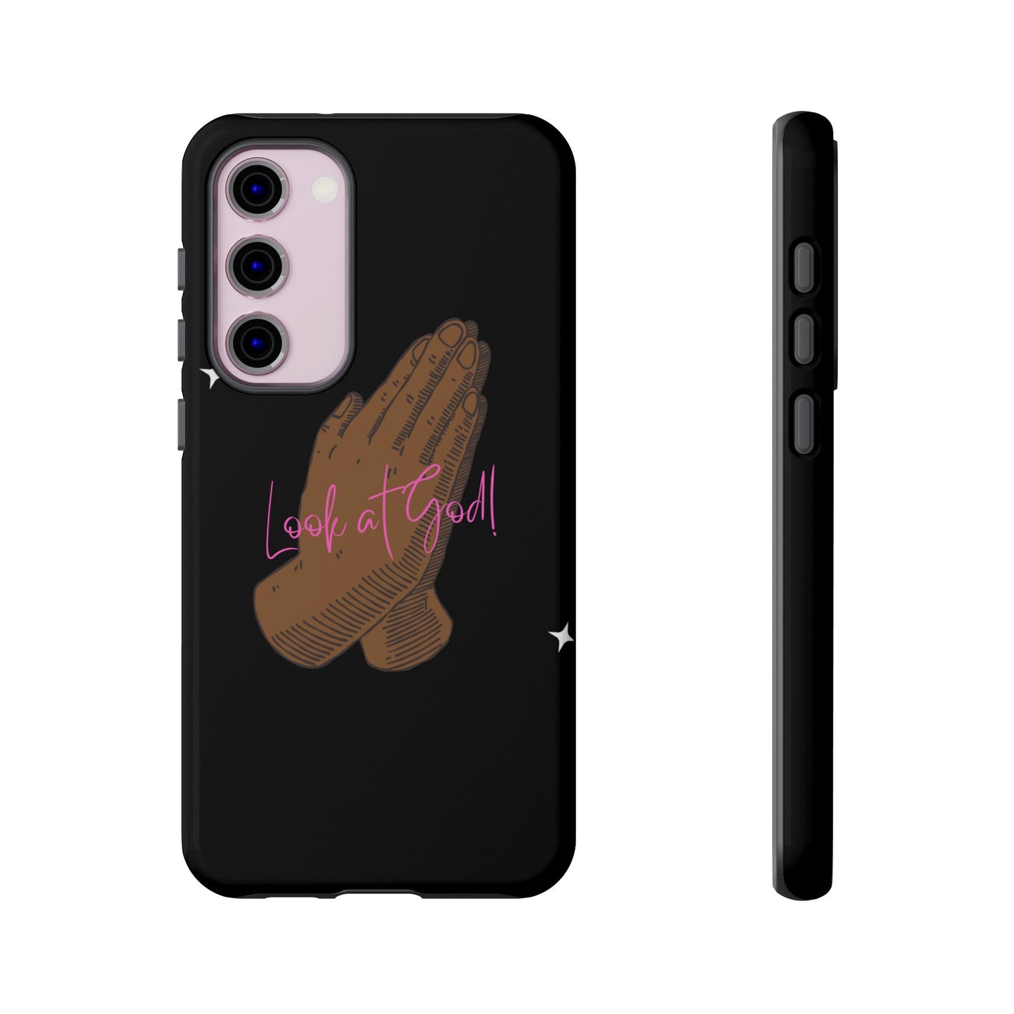 Phone Cases - 'Look at God' Praying Hands Religious Design Tough Case for Samsung