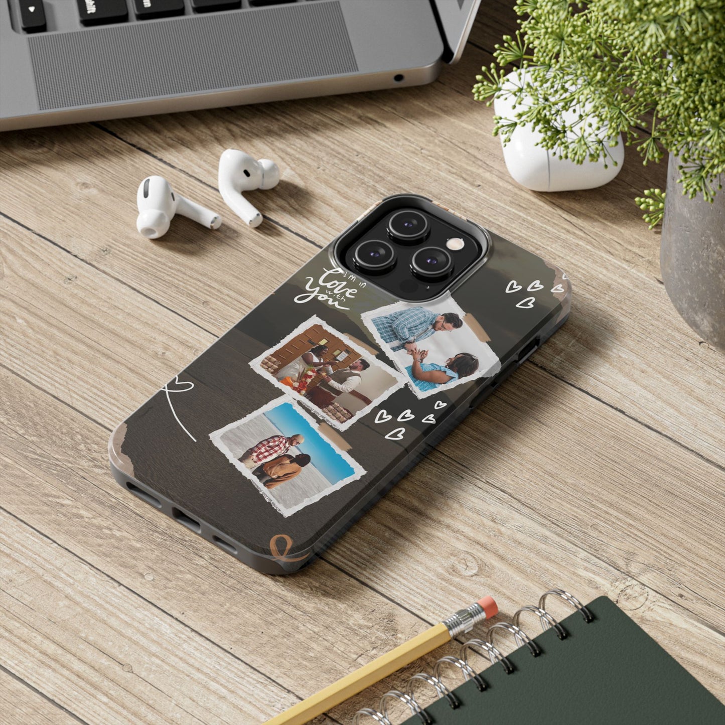 Personalized I'm in love with you Custom 3 Photo Tough Phone Case for Iphone