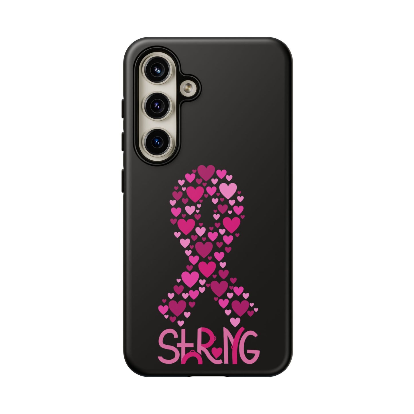 Pink Ribbon Phone Case - Strong Heart Design, Cancer Awareness, Gift for Supporters for Samsung