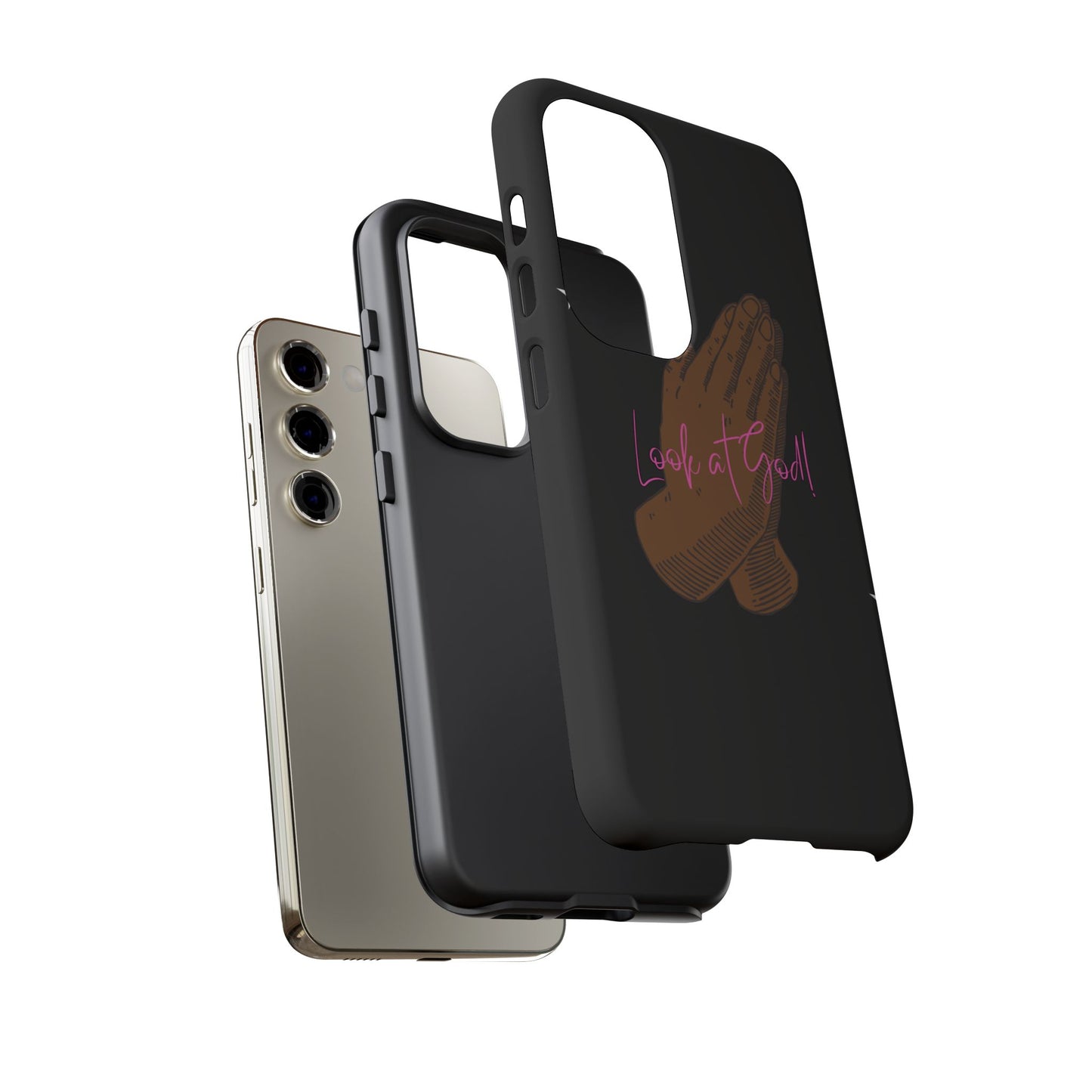 Phone Cases - 'Look at God' Praying Hands Religious Design Tough Case for Samsung
