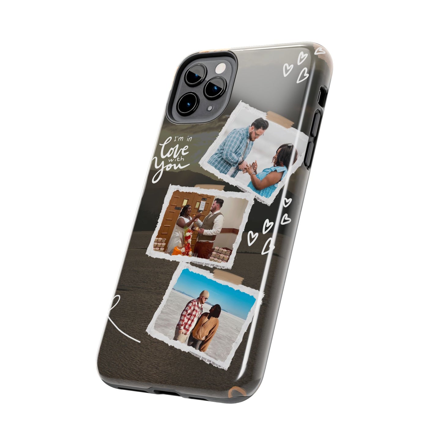 Personalized I'm in love with you Custom 3 Photo Tough Phone Case for Iphone