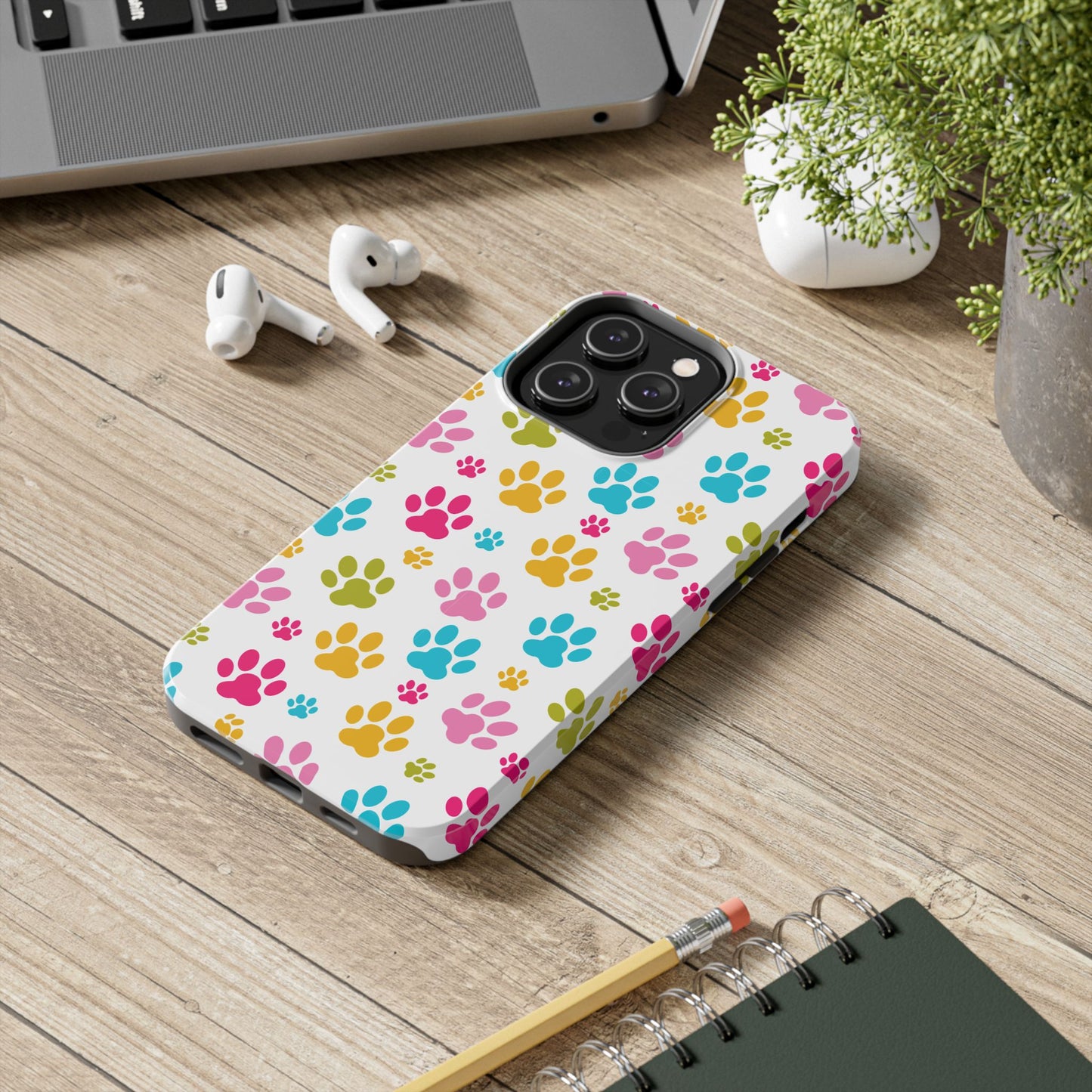 Colorful Pet Paw Print Tough Phone Case for Dog Loves for Iphone