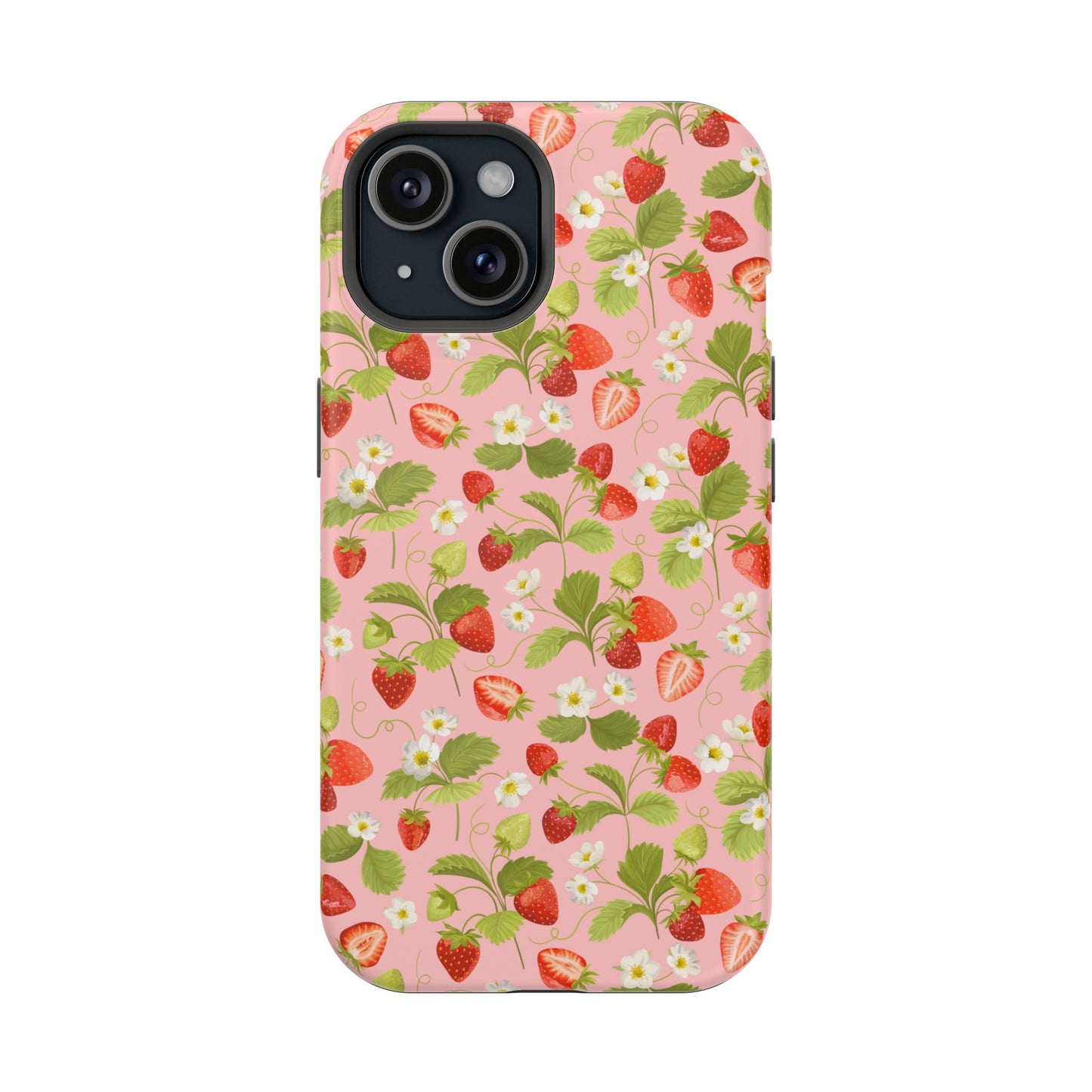 Strawberry Pattern Magnetic Phone Case, Fruit Lover’s Accessory, Cute Gift, Summer Vibe, Phone Protection