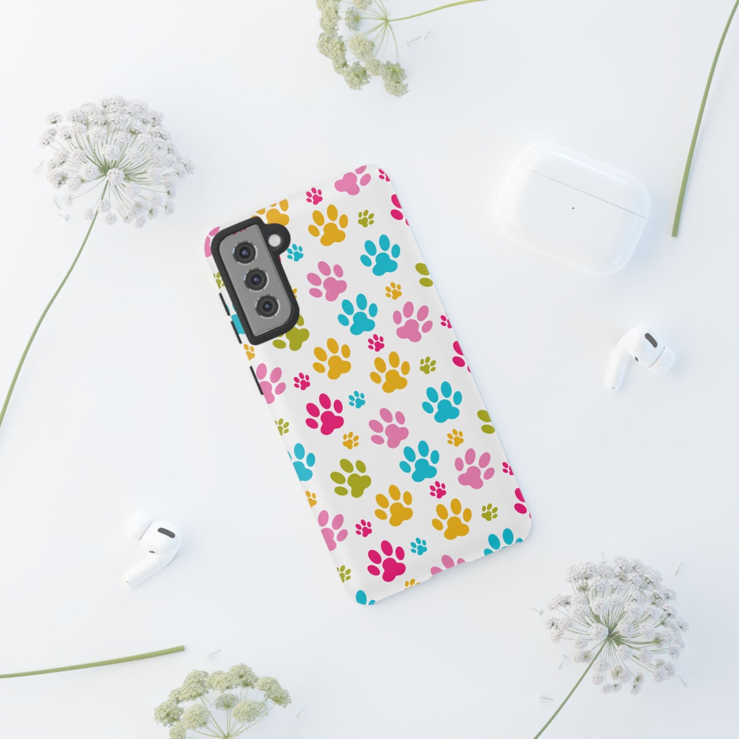 Colorful Pet Paw Print Phone Case for Dog Loves for Samsung