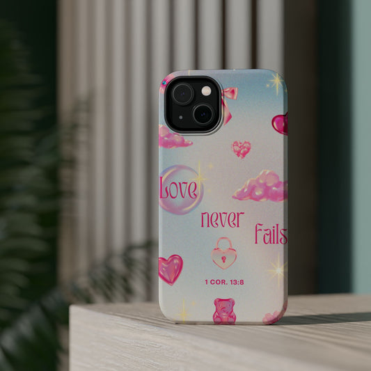 Love Never Fails Bible Verse Tough MAGNETIC Phone Case