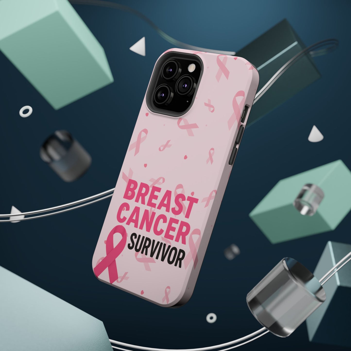 Breast Cancer Survivor Magnetic Phone Case, Impact-Resistant, Pink Ribbon for Iphone