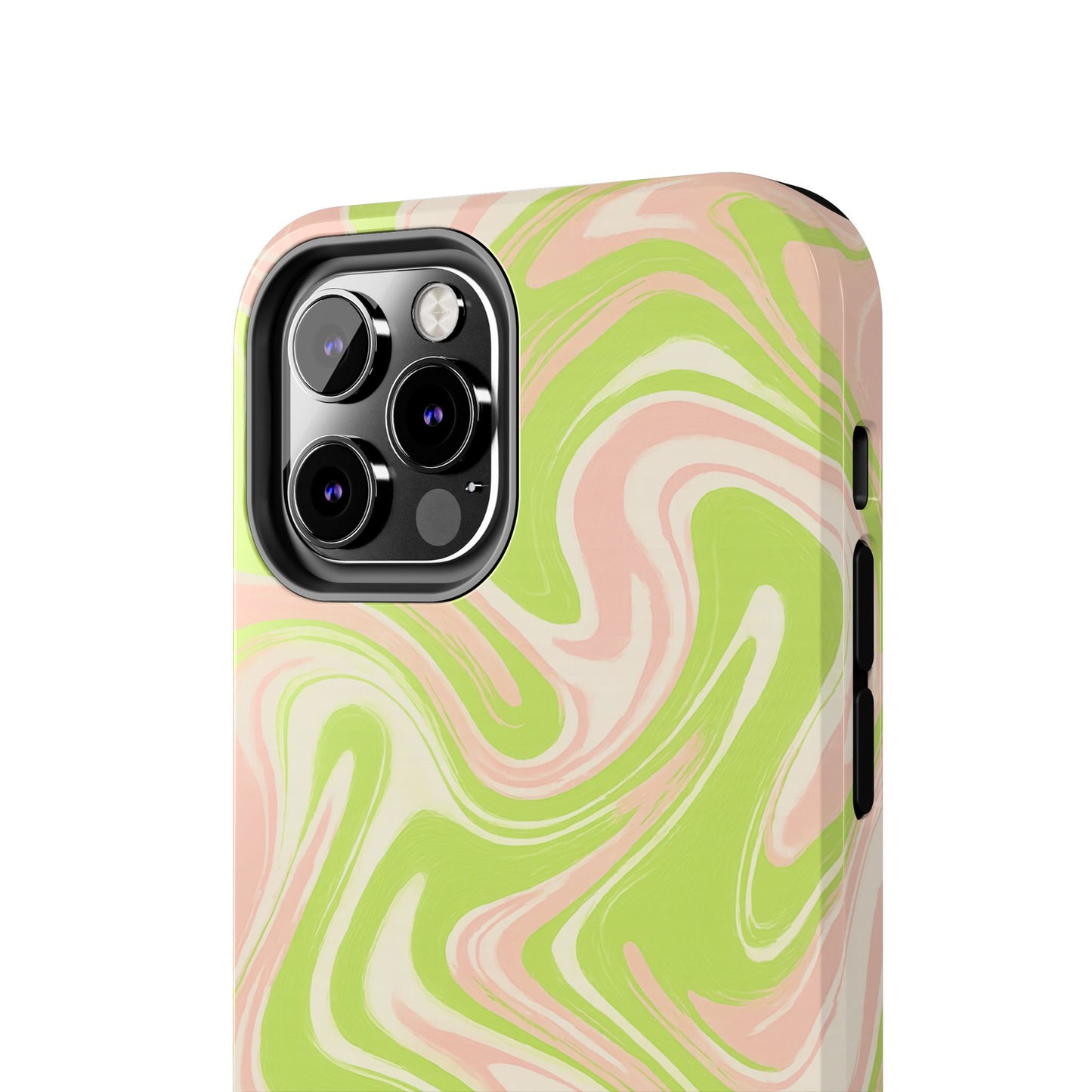 Pink & Green Stylish Tough Phone Case, Durable Protection, Gift for Friends, Colorful Marble Design