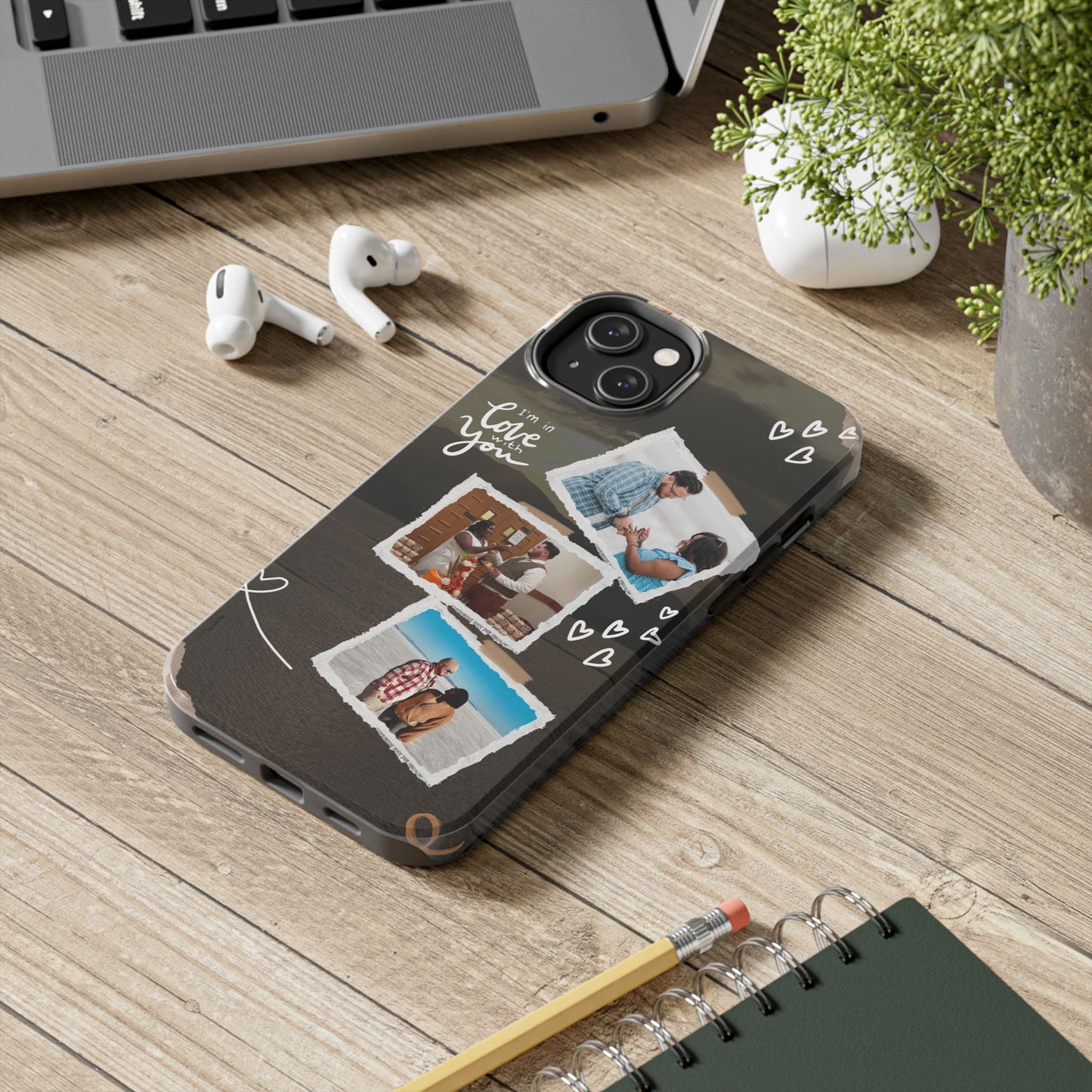 Personalized I'm in love with you Custom 3 Photo Tough Phone Case for Iphone
