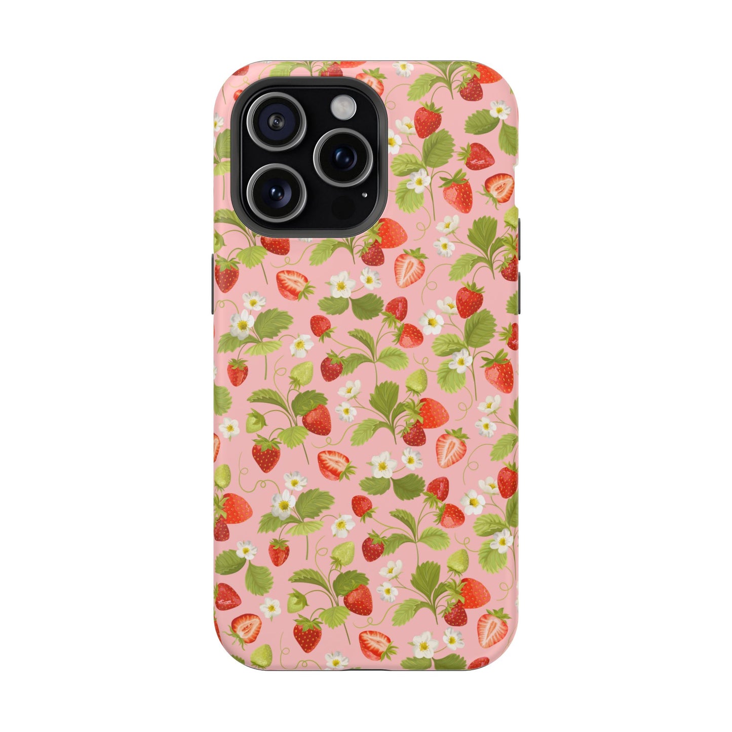 Strawberry Pattern Magnetic Phone Case, Fruit Lover’s Accessory, Cute Gift, Summer Vibe, Phone Protection