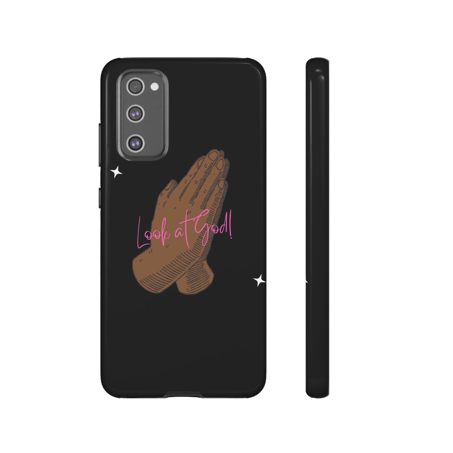 Phone Cases - 'Look at God' Praying Hands Religious Design Tough Case for Samsung