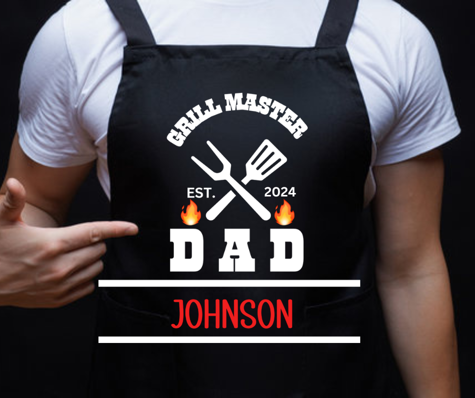 Costumized apron just for him! Great Father's Day or Birthday Gift.