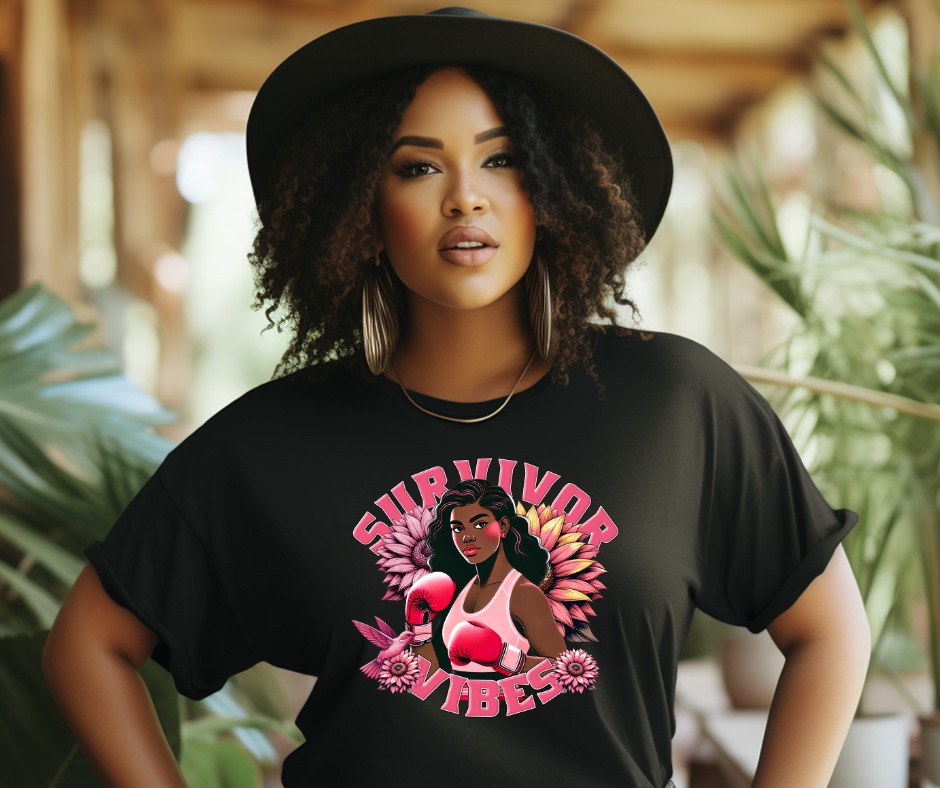 Survivor Vibes Unisex Tee - Empowering Breast Cancer T-Shirt
